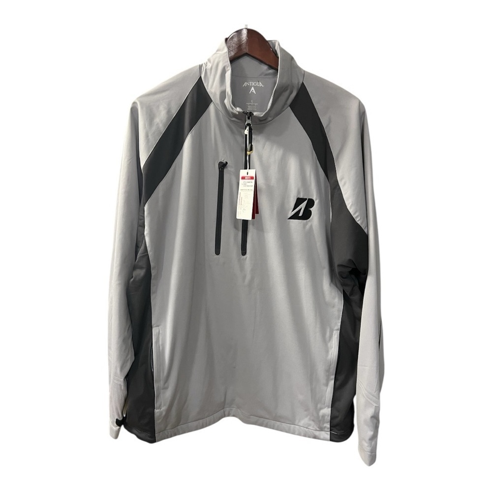 Antigua Desert Dry Zip Pullover Gray Pullover Jacket Men Size L NWT